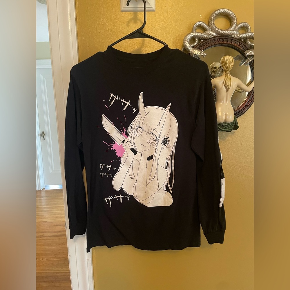 Men’s girl with knife anime shirt - size small - new
